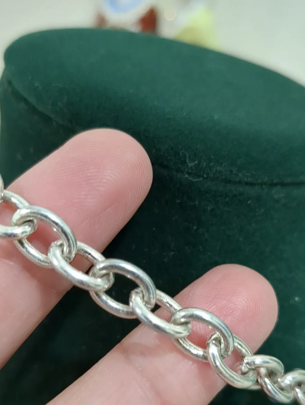 Silver Tone Heart Link Necklace